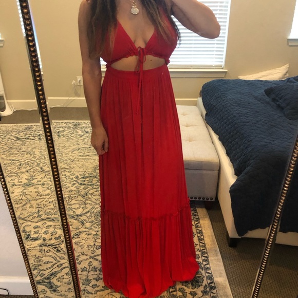 Blue Life red front tie maxi dress - Picture 7 of 10